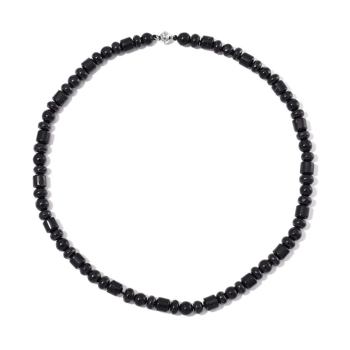 Natural Shungite Necklace (Size - 18-2 Ext.) with Magnetic Clasp in Rhodium Overlay Sterling Silver 240.00 Ct. 7979701 3