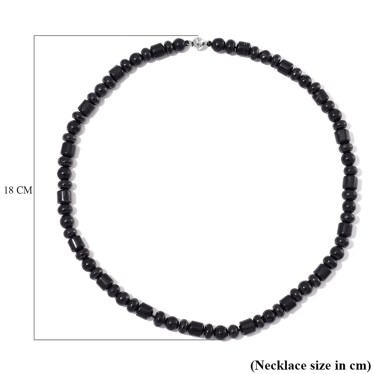 Natural Shungite Necklace (Size - 18-2 Ext.) with Magnetic Clasp in Rhodium Overlay Sterling Silver 240.00 Ct. 7979701 6