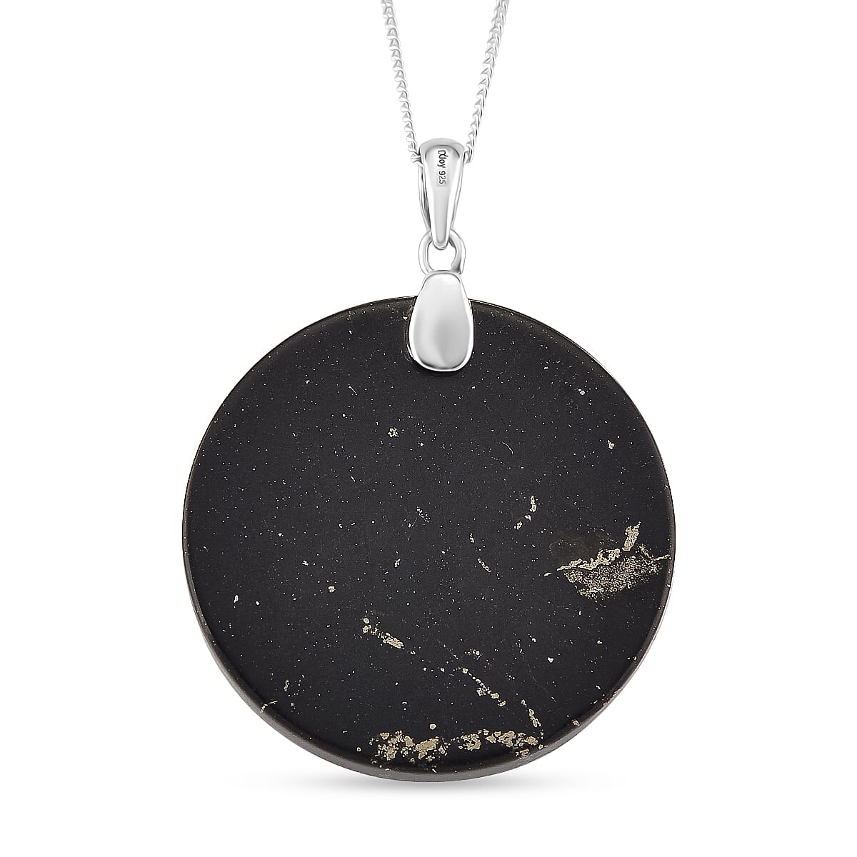 Natural Shungite Phoenix Pendant with Chain (Size 18) in Rhodium Overlay Sterling Silver 53.87 Ct. 4417074 5