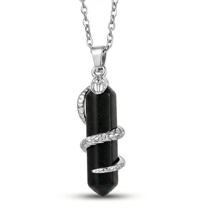 Natural Shungite Snake Pendant with Chain (Size 20) 20.00 Ct 4454759 1