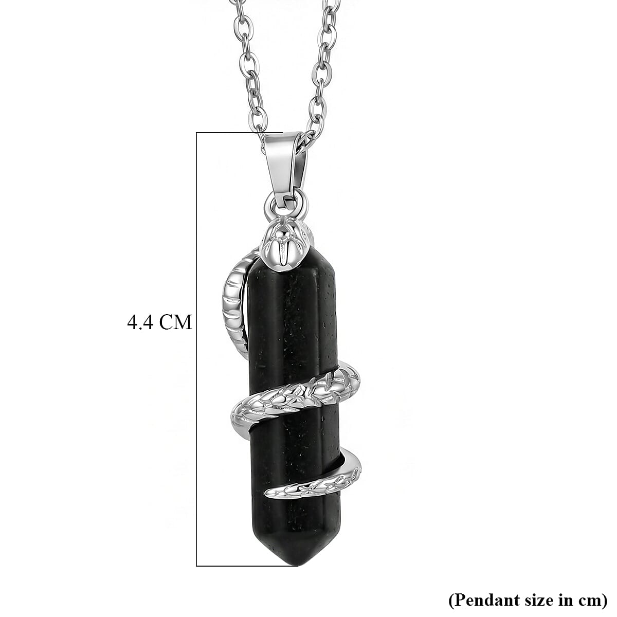 Natural Shungite Snake Pendant with Chain (Size 20) 20.00 Ct 4454759 7
