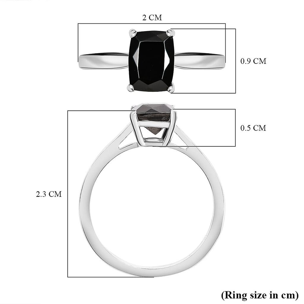 Natural Elite Shungite Solitaire Ring in Sterling Silver
