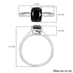 Natural Elite Shungite Solitaire Ring in Sterling Silver