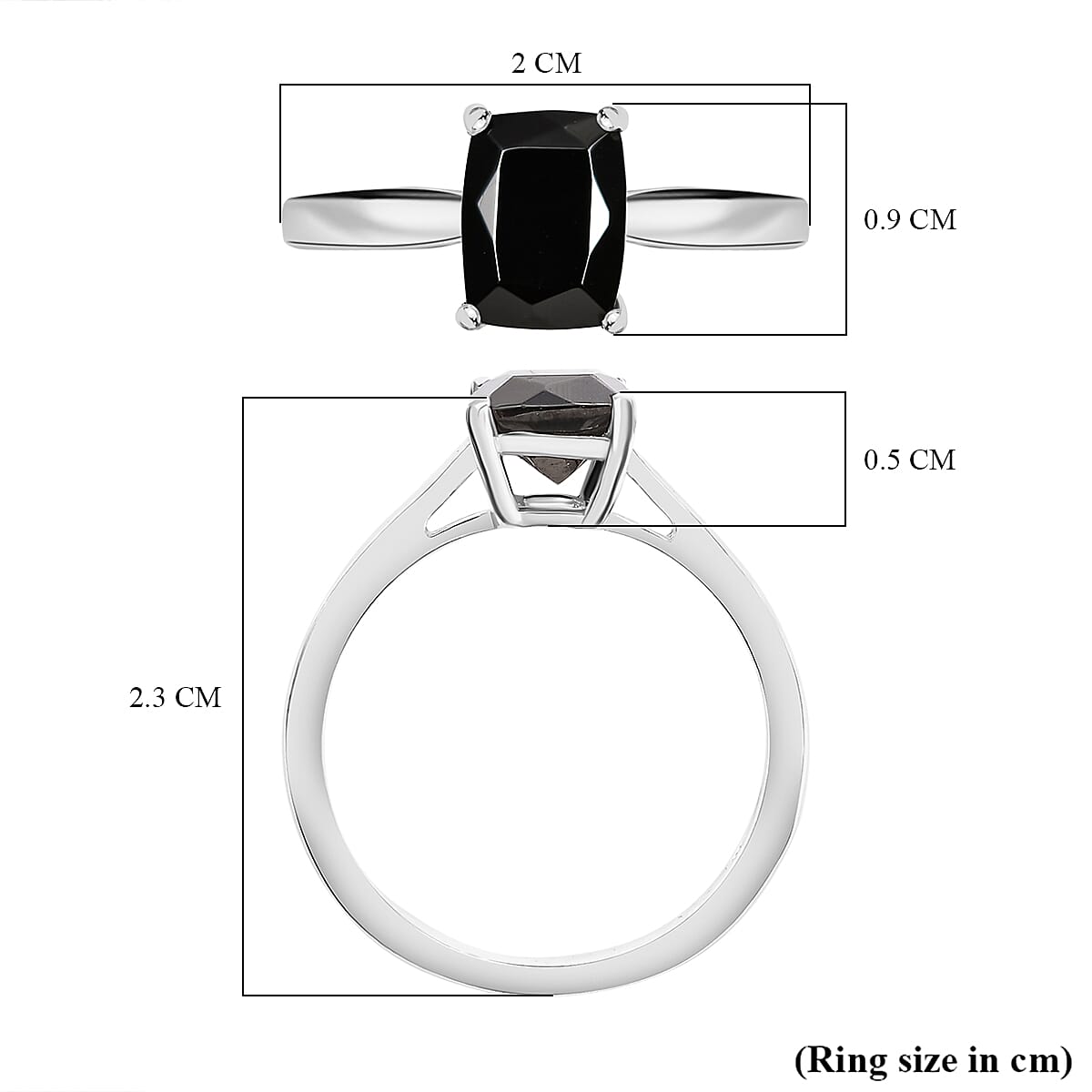 Natural Elite Shungite Solitaire Ring in Sterling Silver 7970199 5