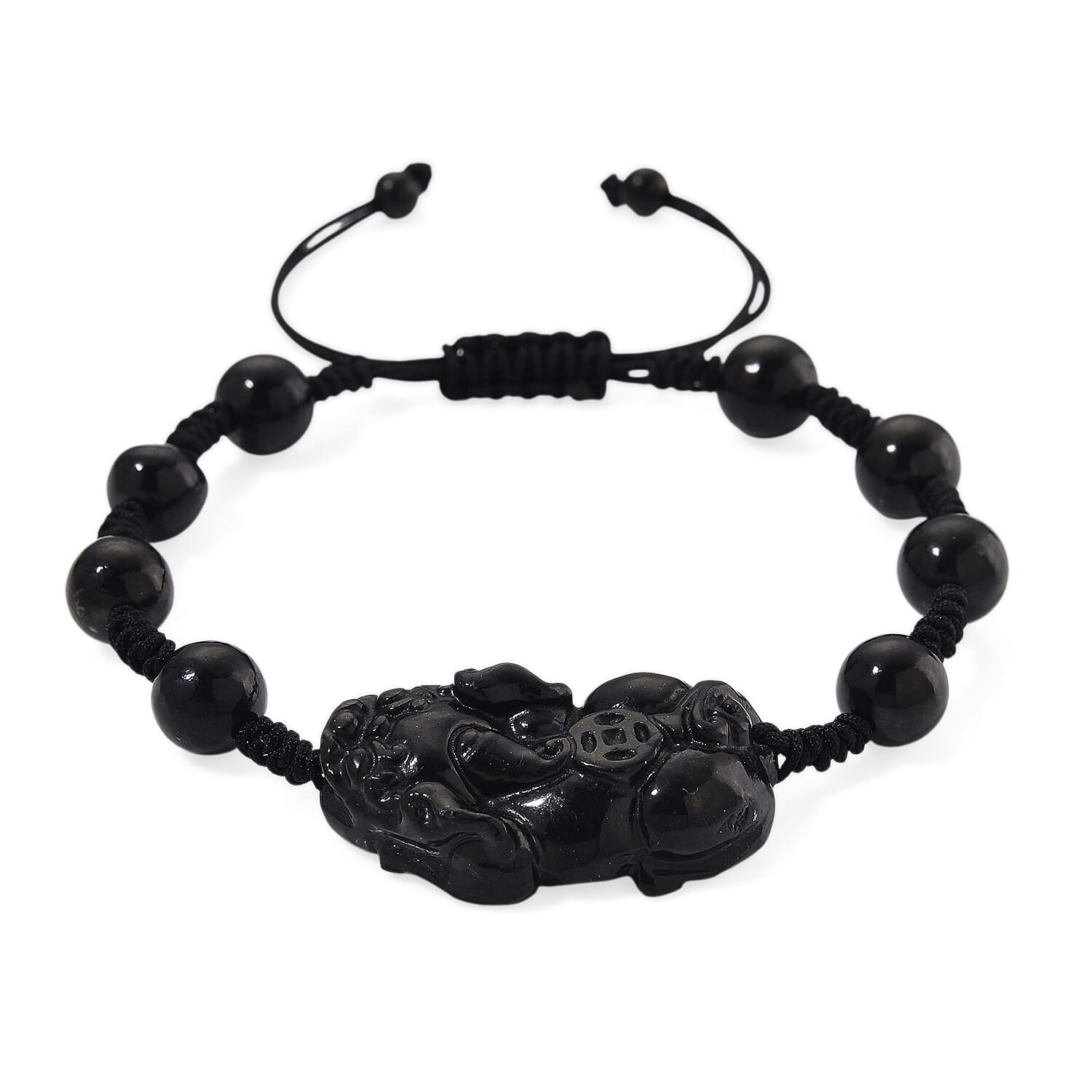 Natural Shungite Pixiu Adjustable Bracelet (Size 6.5 - 9 Adjustable) 70.00 Ct. 8247648 0