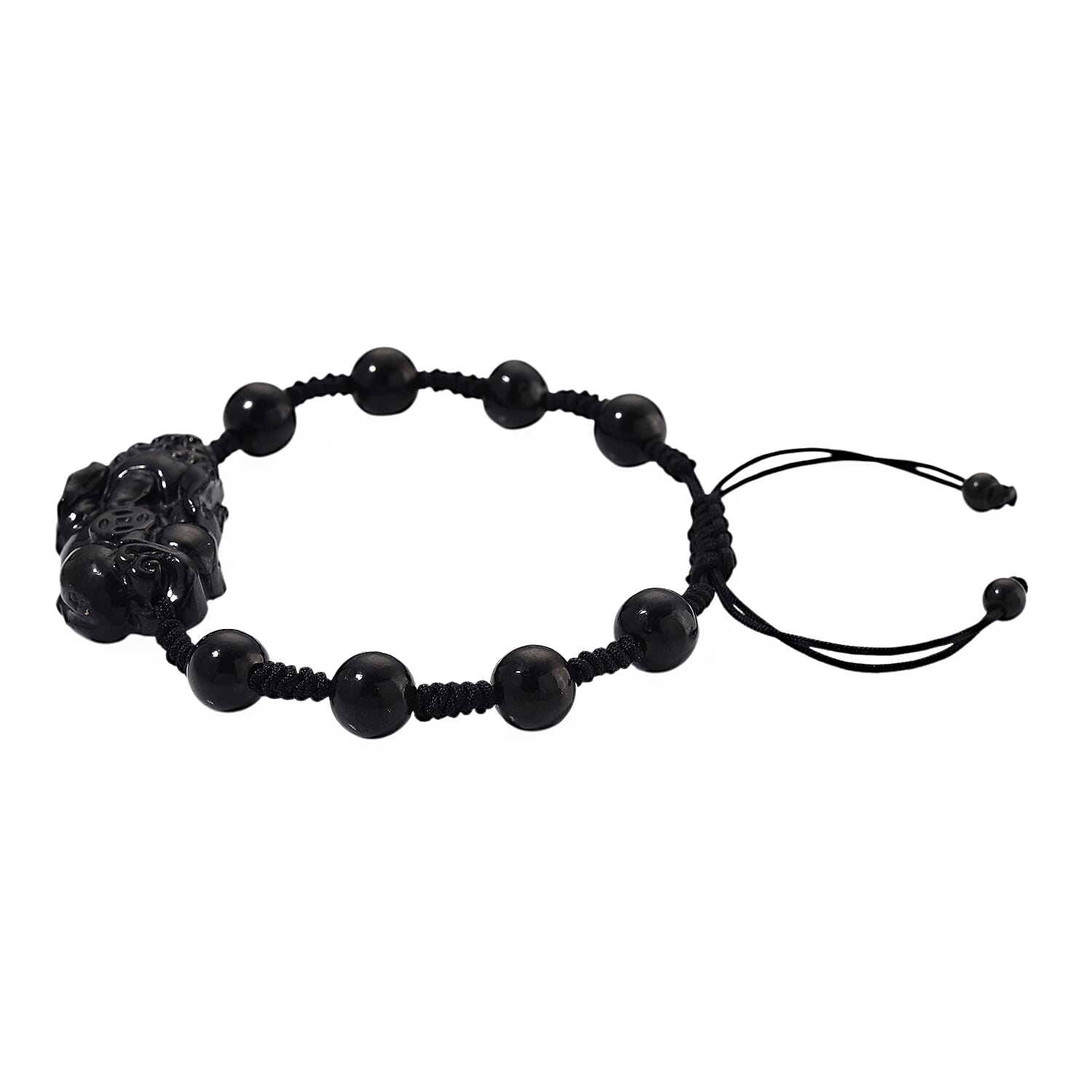 Natural Shungite Pixiu Adjustable Bracelet (Size 6.5 - 9 Adjustable) 70.00 Ct. 8247648 3