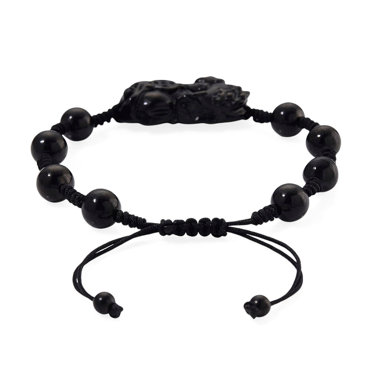 Natural Shungite Pixiu Adjustable Bracelet (Size 6.5 - 9 Adjustable) 70.00 Ct. 8247648 4