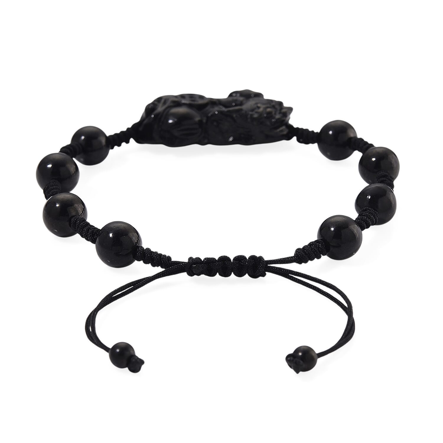 Natural Shungite Pixiu Adjustable Bracelet (Size 6.5 - 9 Adjustable) 70.00 Ct. 8247648 4