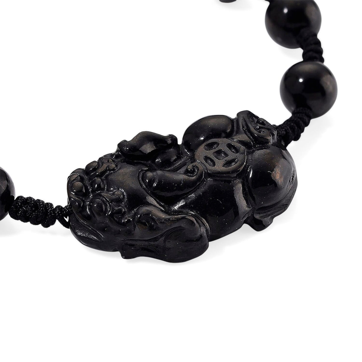 Natural Shungite Pixiu Adjustable Bracelet (Size 6.5 - 9 Adjustable) 70.00 Ct. 8247648 5