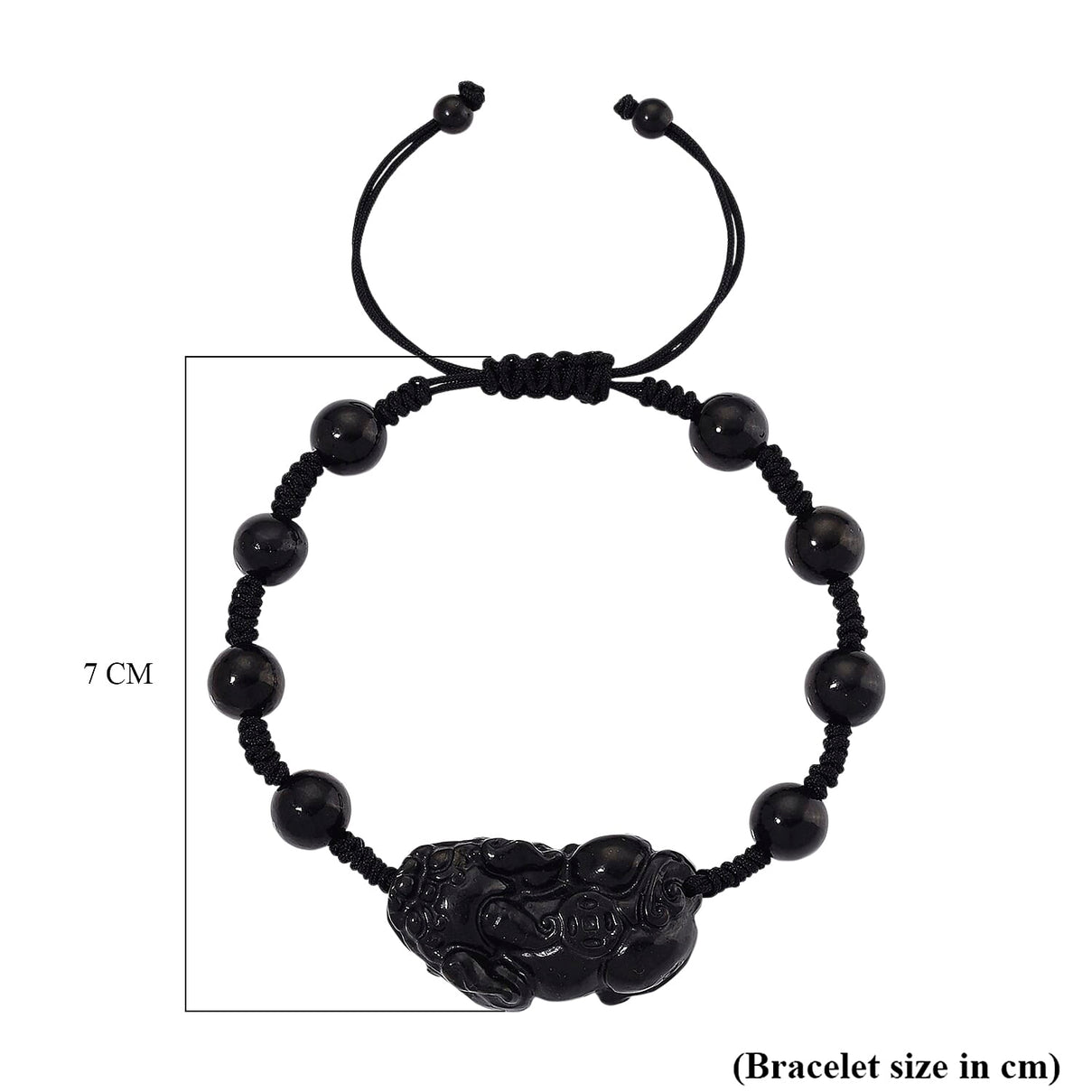 Natural Shungite Pixiu Adjustable Bracelet (Size 6.5 - 9 Adjustable) 70.00 Ct. 8247648 7