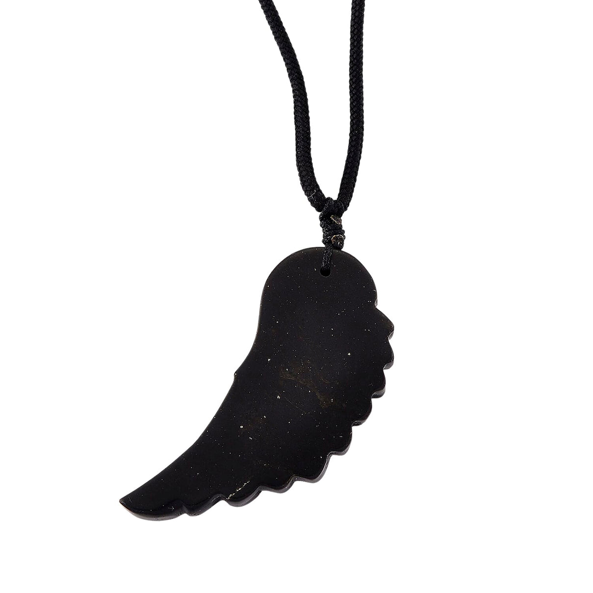 Natural Shungite Angel Wing Adjustable Necklace (Size-28) 30.00 Ct. 8433840 5