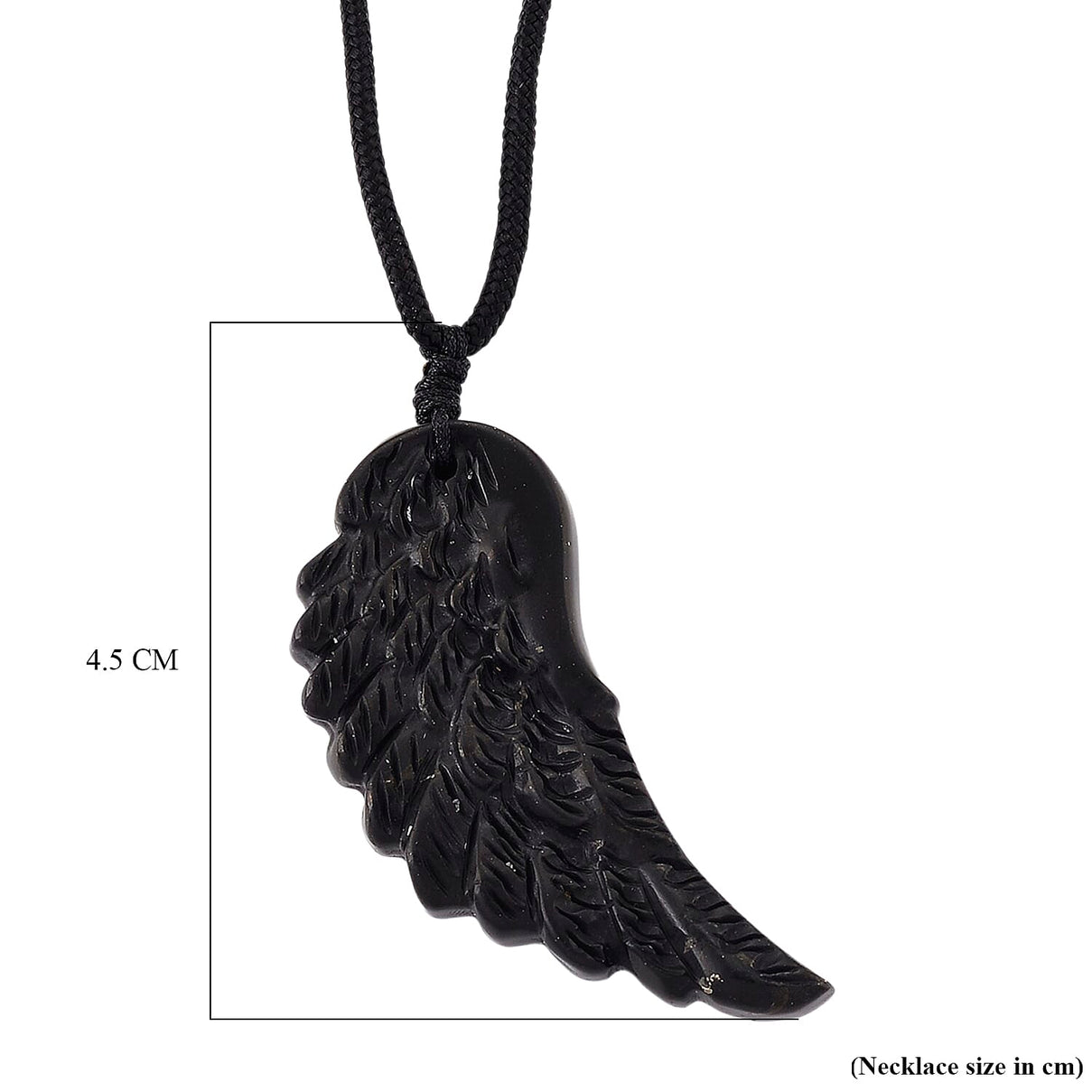 Natural Shungite Angel Wing Adjustable Necklace (Size-28) 30.00 Ct. 8433840 7