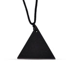 Natural Shungite Carving Cut triangular Adjustable Necklace (size -28) 40.00 Ct.