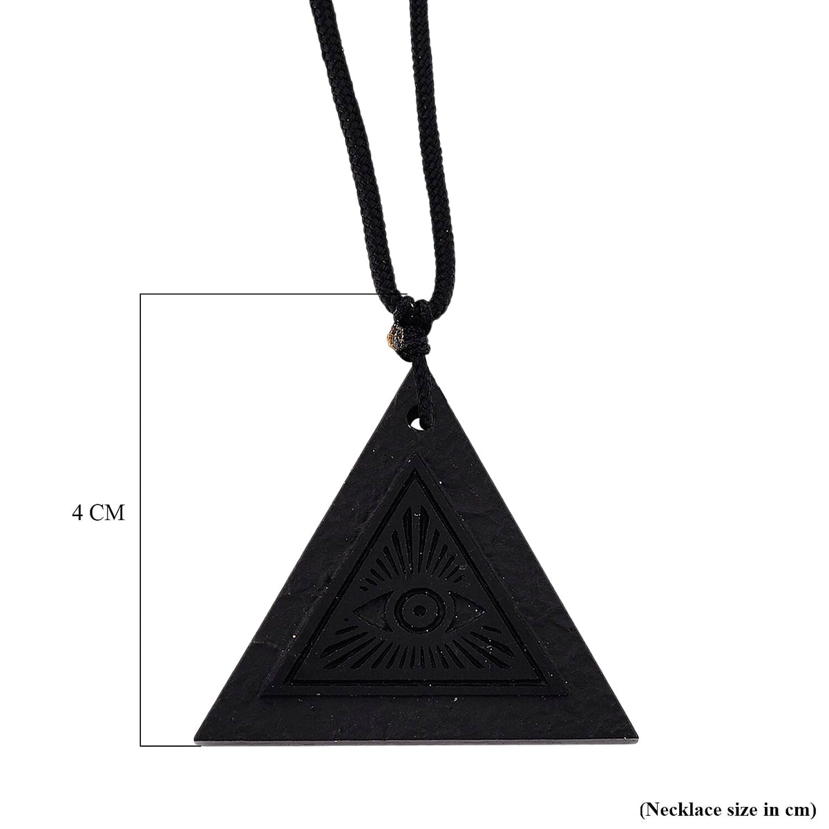 Natural Shungite Carving Cut triangular Adjustable Necklace (size -28) 40.00 Ct. 8431479 7