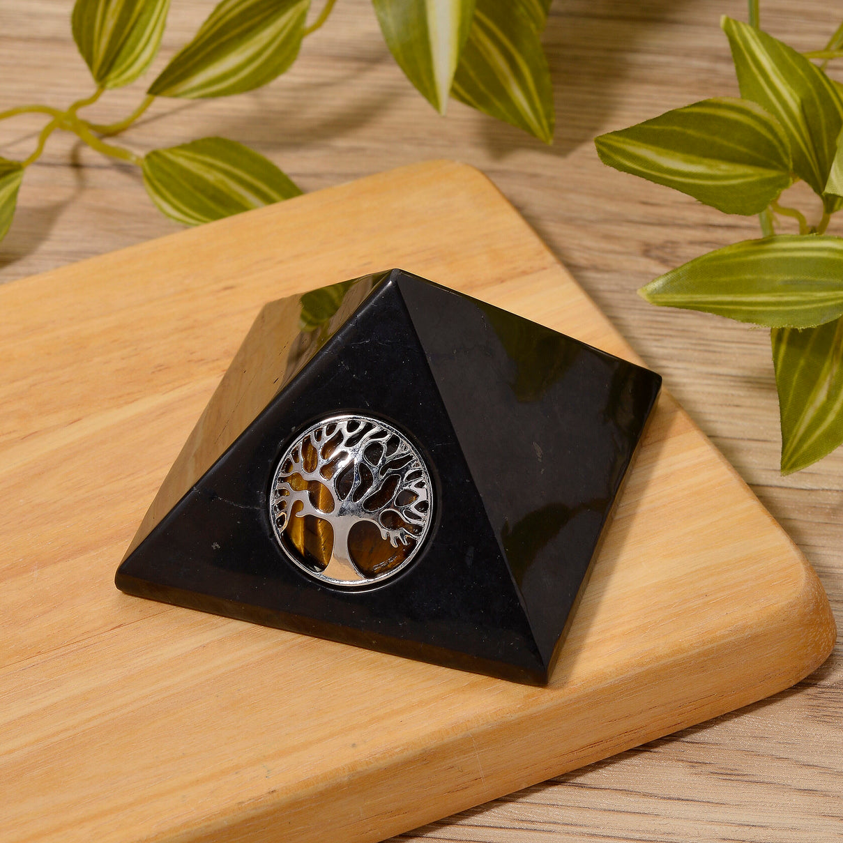 Natural Shungite &amp; Tigers Eye Pyramid 1200.00 Ct. 8249297 2
