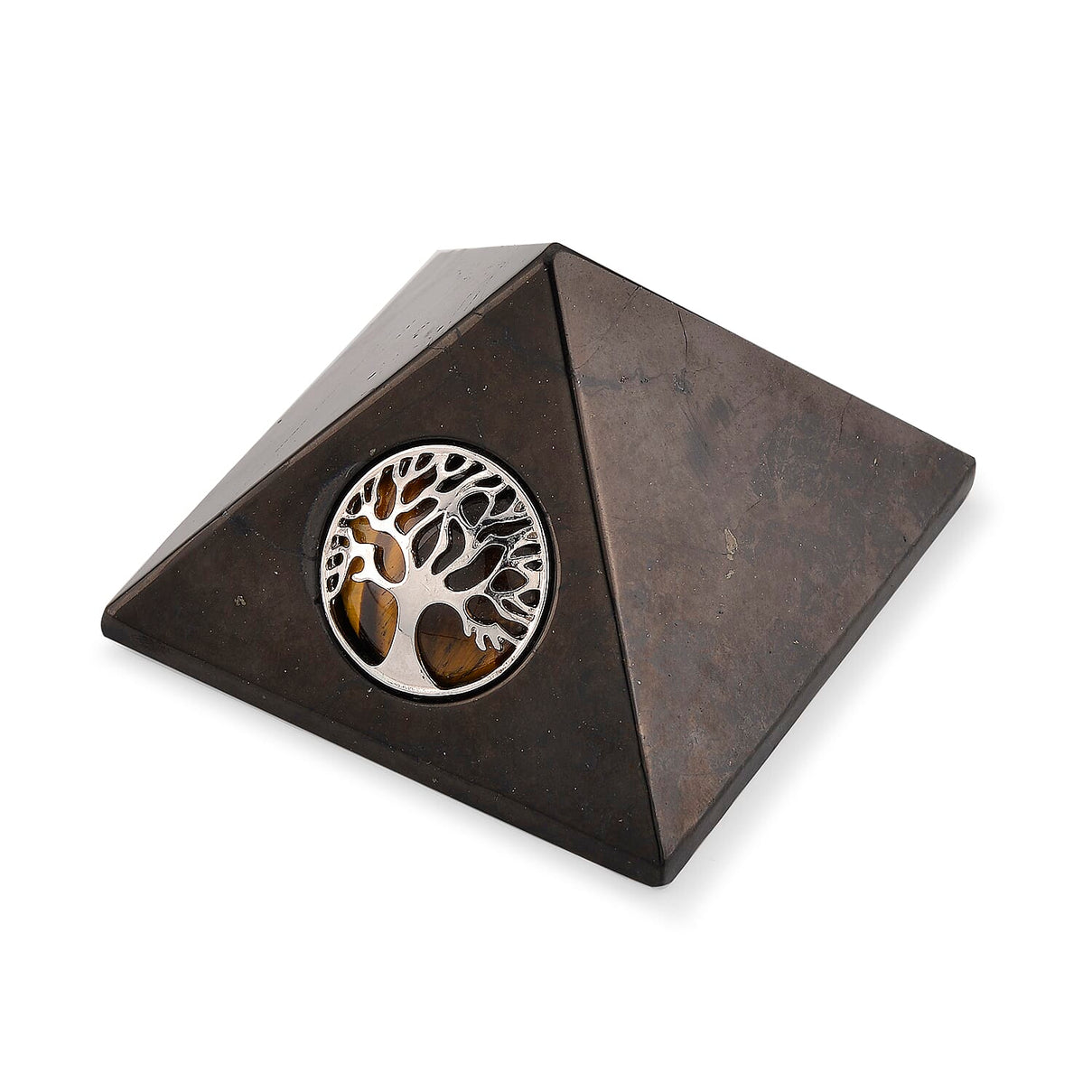 Natural Shungite &amp; Tigers Eye Pyramid 1200.00 Ct. 8249297 3