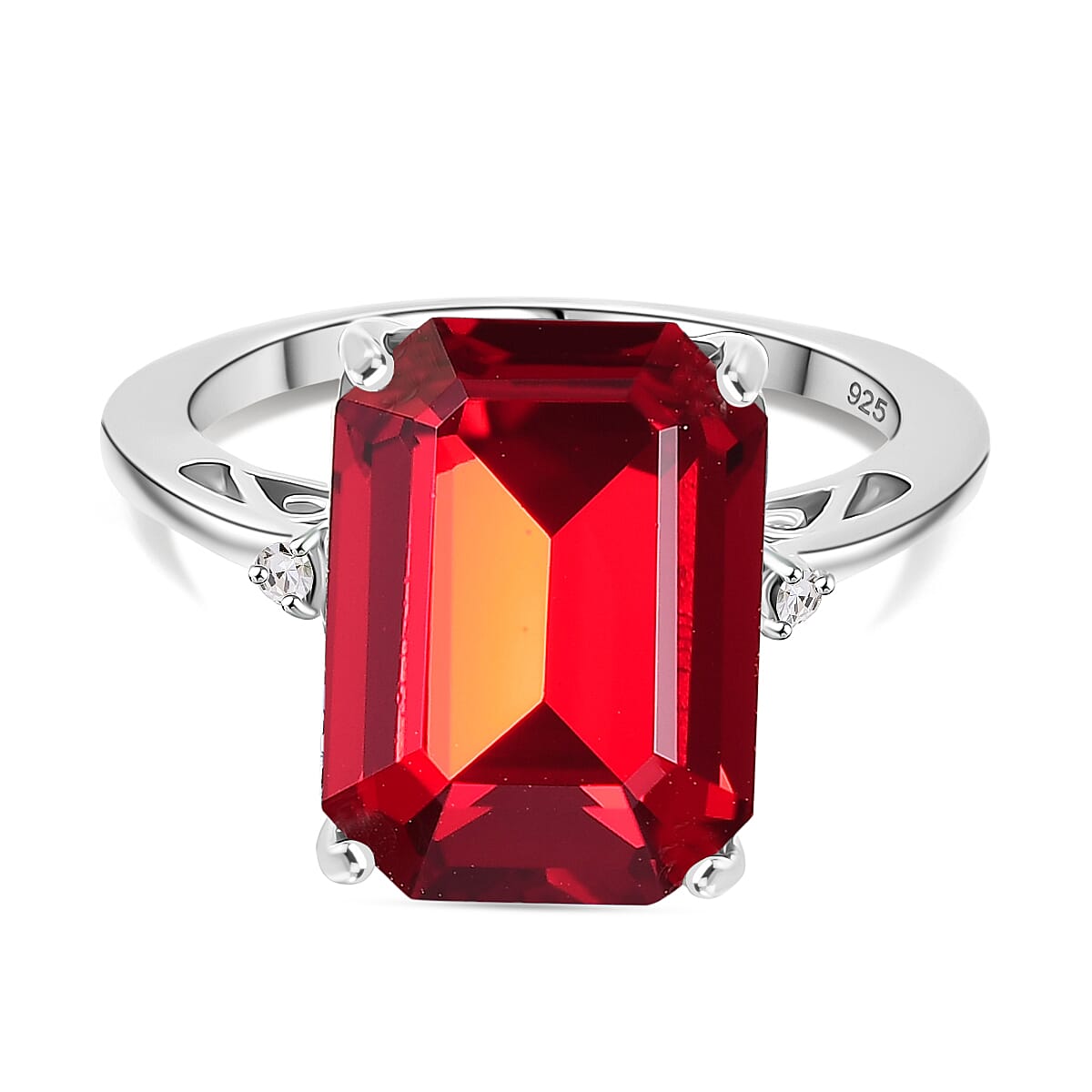 D'Joy Siam Colour Swarovski Crystal, White Swarovski Crystal Ring in Platinum Overlay Sterling Silver 6.04 Ct. 8117380 0