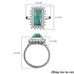 Sierra Nevada Turquoise and Natural Cambodian Zircon Ring in Platinum Overlay Sterling Silver 3.75 Ct.