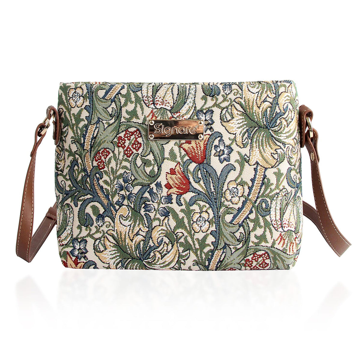 Signare William Morris Golden Lily Satchel Crossbody Bag - Beige 8262283 0