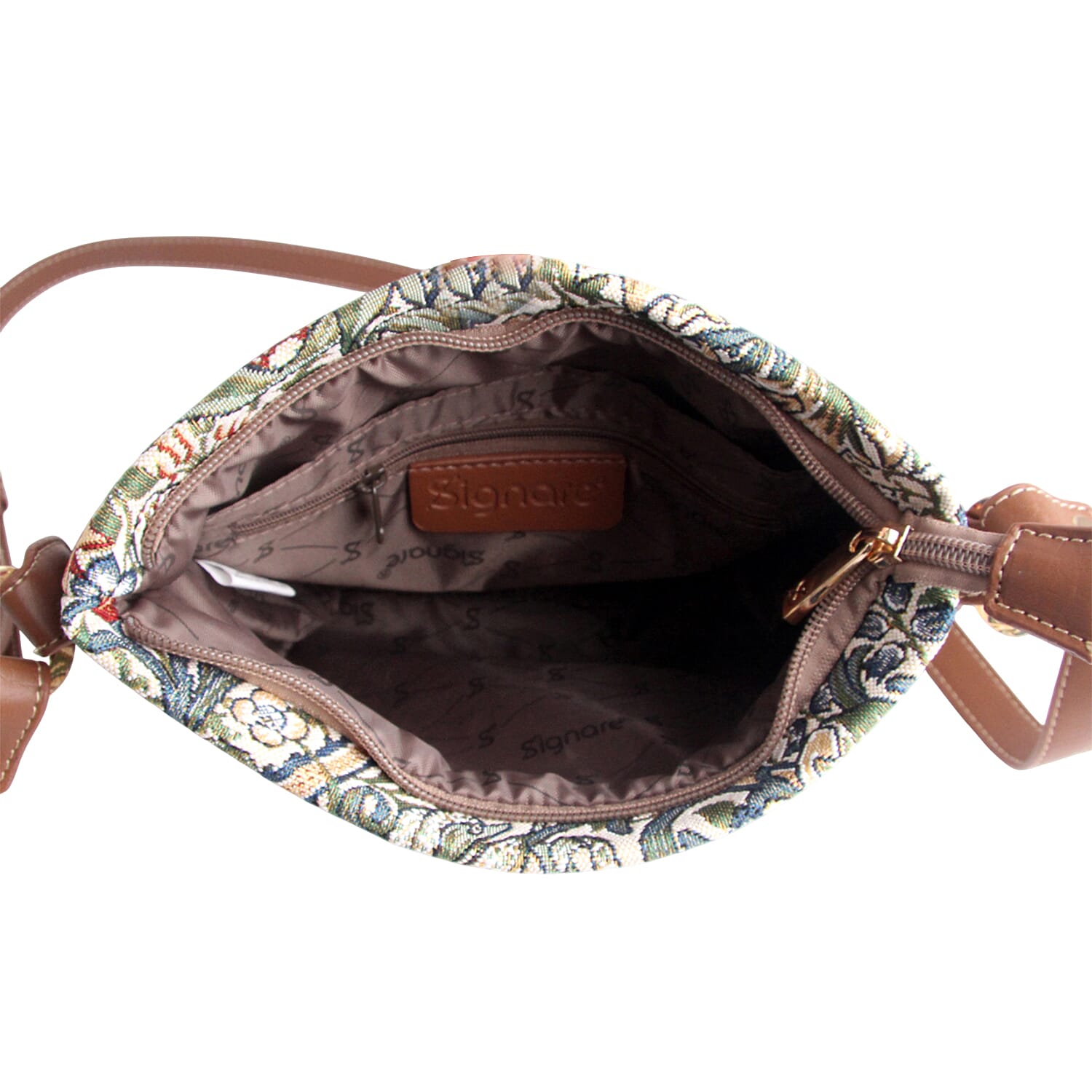 Signare William Morris Golden Lily Satchel Crossbody Bag - Beige 8262283 5