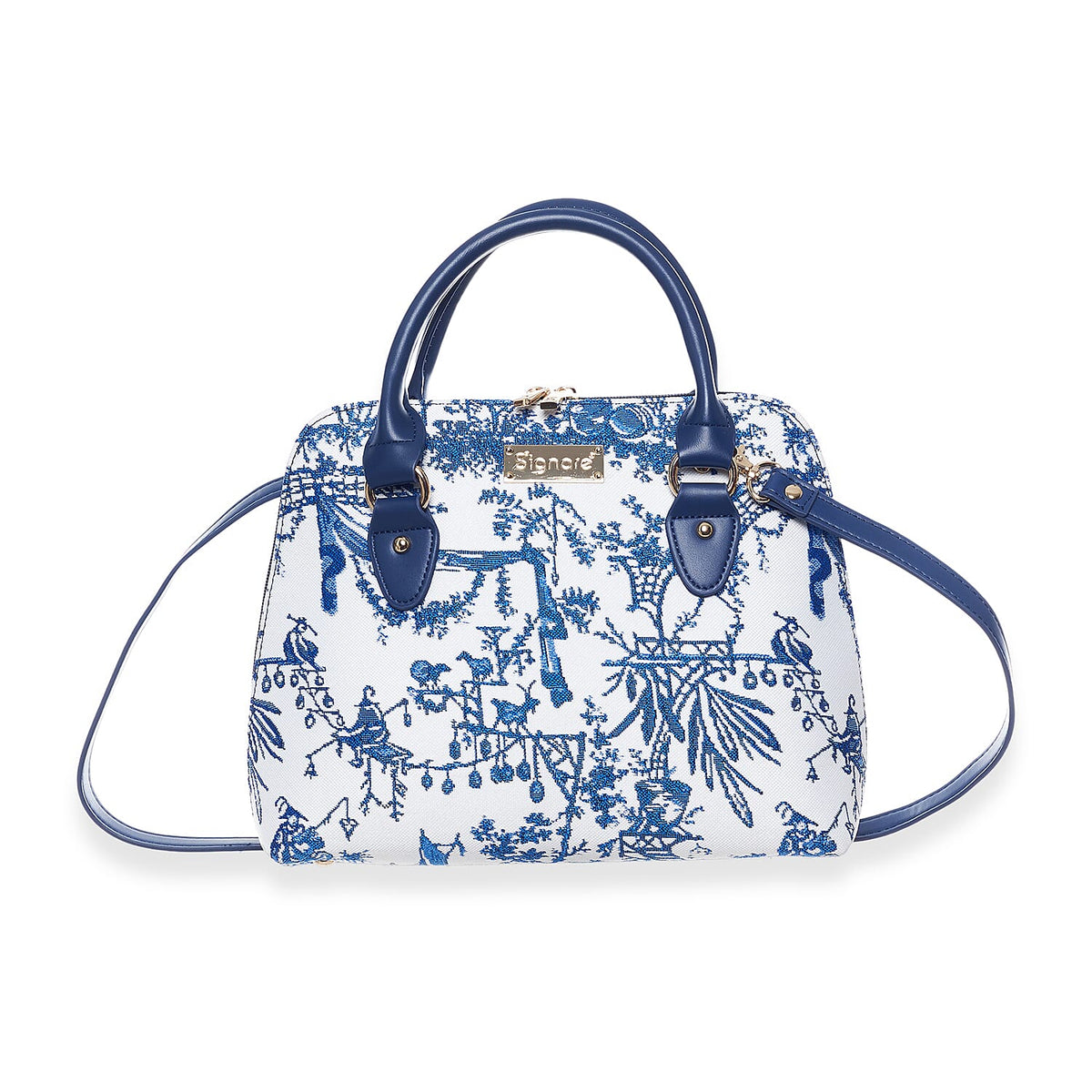 Signare British Museum Chinoiserie Print Convertible Handbag - White 8262271 0