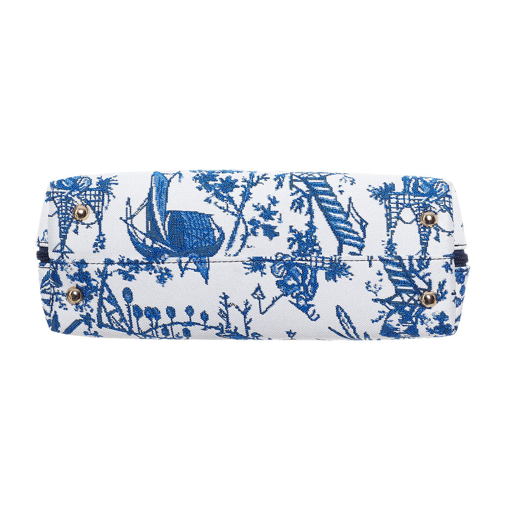 Signare British Museum Chinoiserie Print Convertible Handbag - White