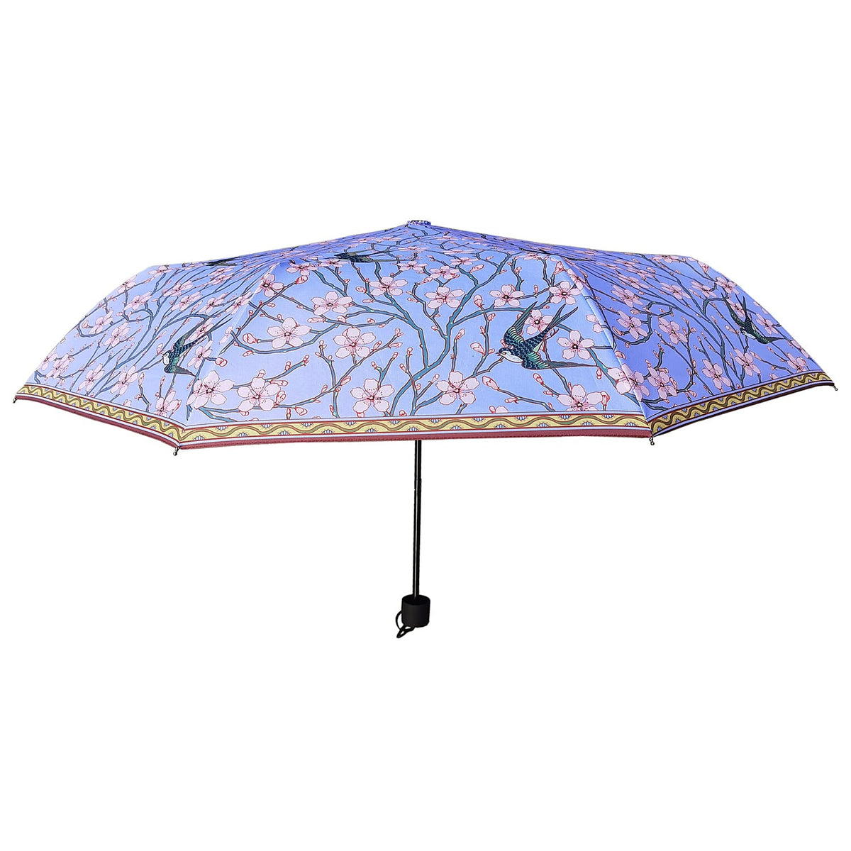 Signare Tapestry Folding Umbrella - Crane - Blossom and Swallow - Purple 7759602 0