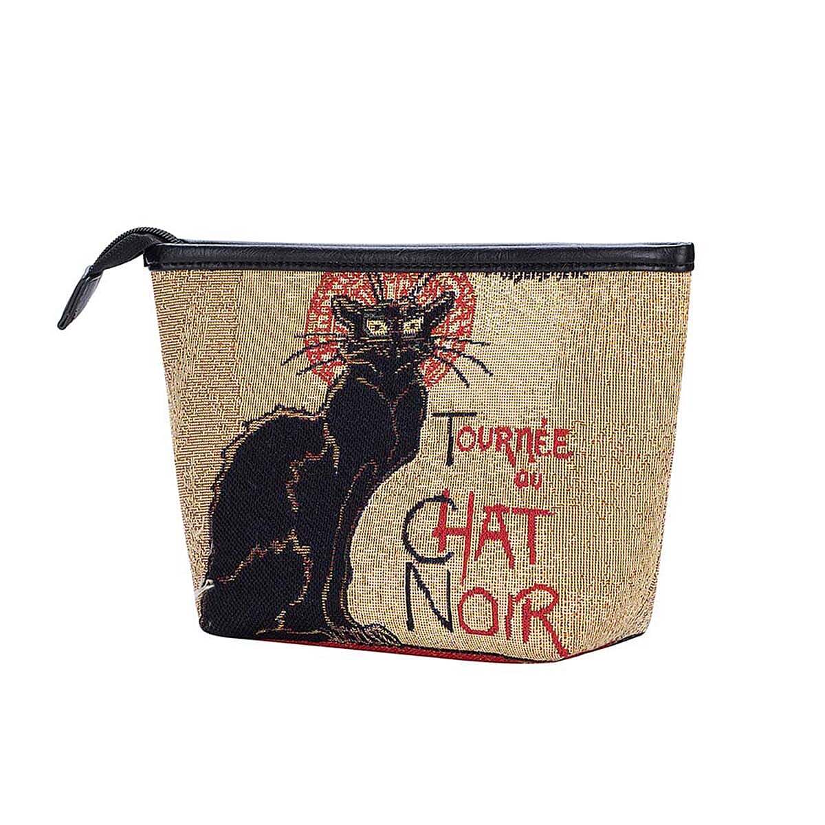 Signare Tapestry FMake up Bag-Art-T Steinlen-Tournee du Chat noir - Black &amp; Brown 7759541 1