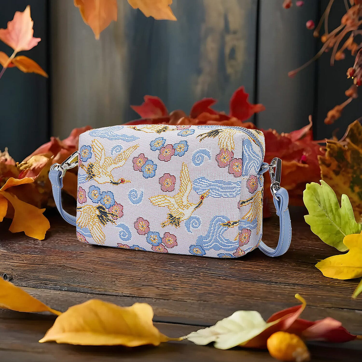 Signare Tapestry Hip Party Bag - Japanese Crane - Yellow &amp; Red 7759514 1
