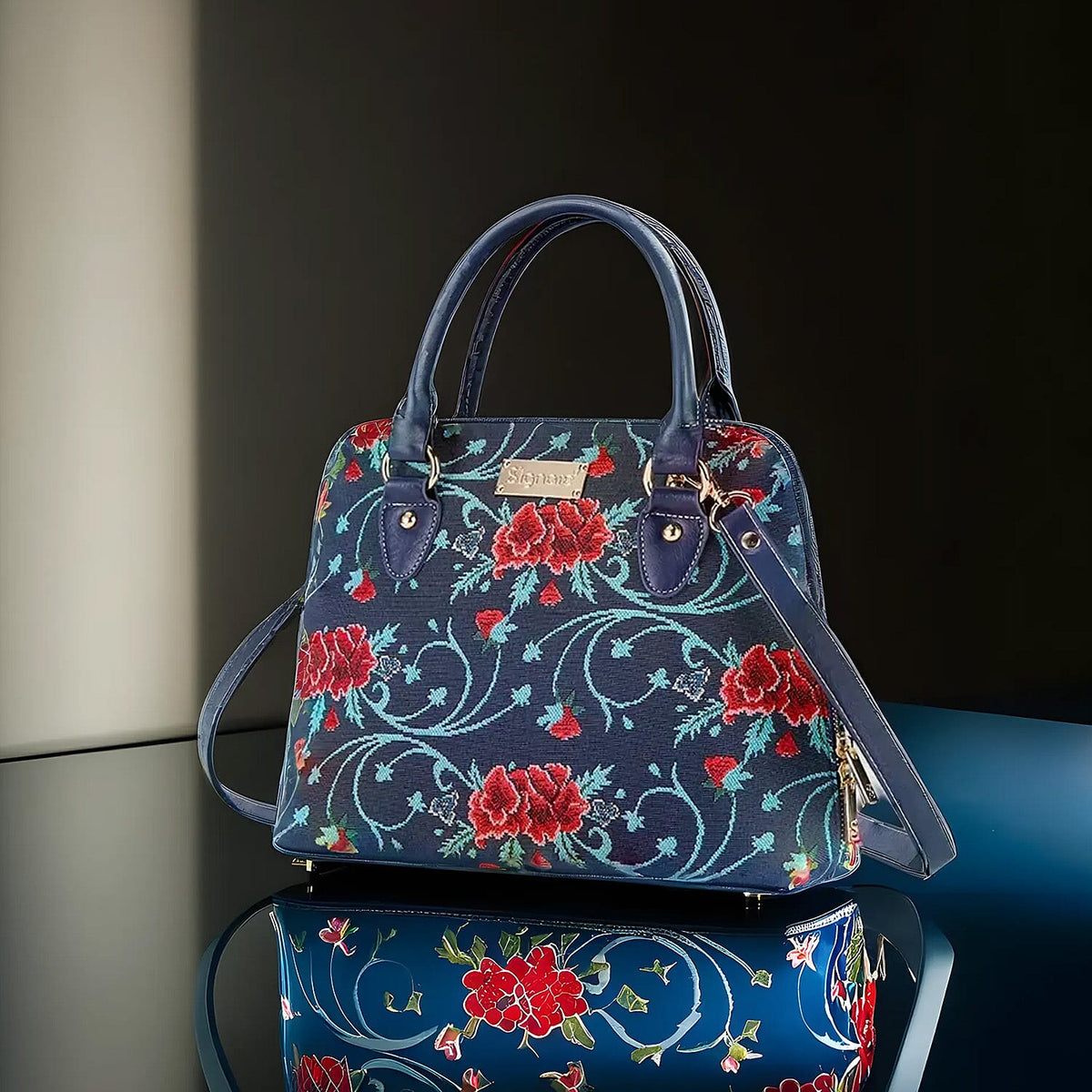 Signare Tapestry Convertible Fabric Handbag - Frida Kahlo Carnation 7759274 2