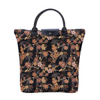Signare Tapestry Foldaway Bag - Ume Sakura - Gold & Black