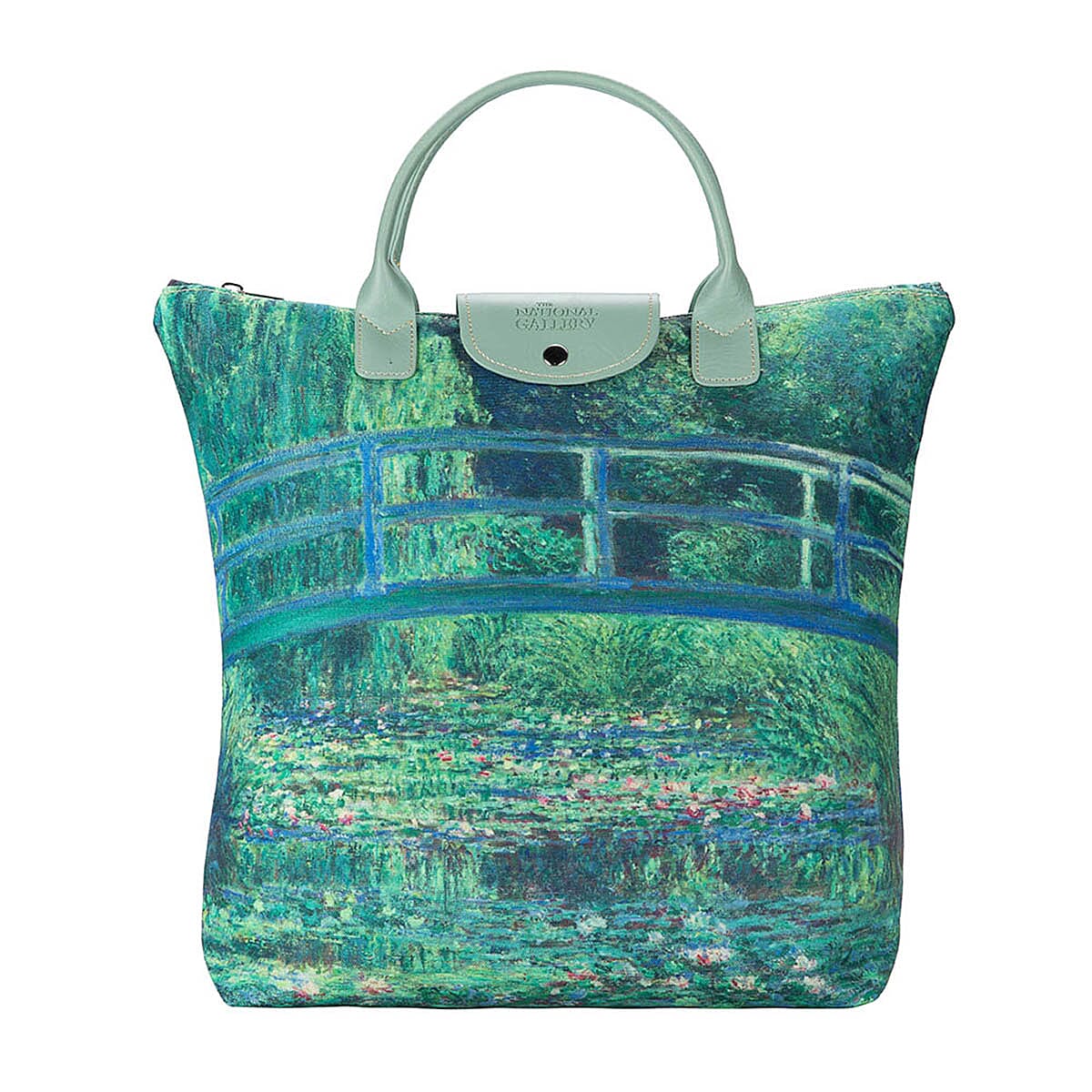 Signare Tapestry Foldaway Bag - Art - Monet - The Water Lily Pond - Light Green 7759278 0