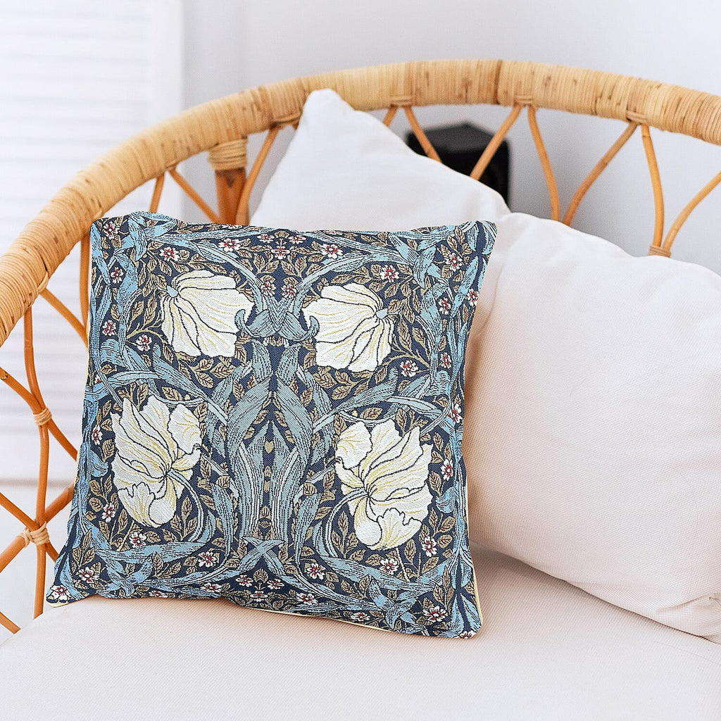 Signare Tapestry Pimpernel and Thyme Cushion Cover (Size 44 Cm) - Blue - Multi