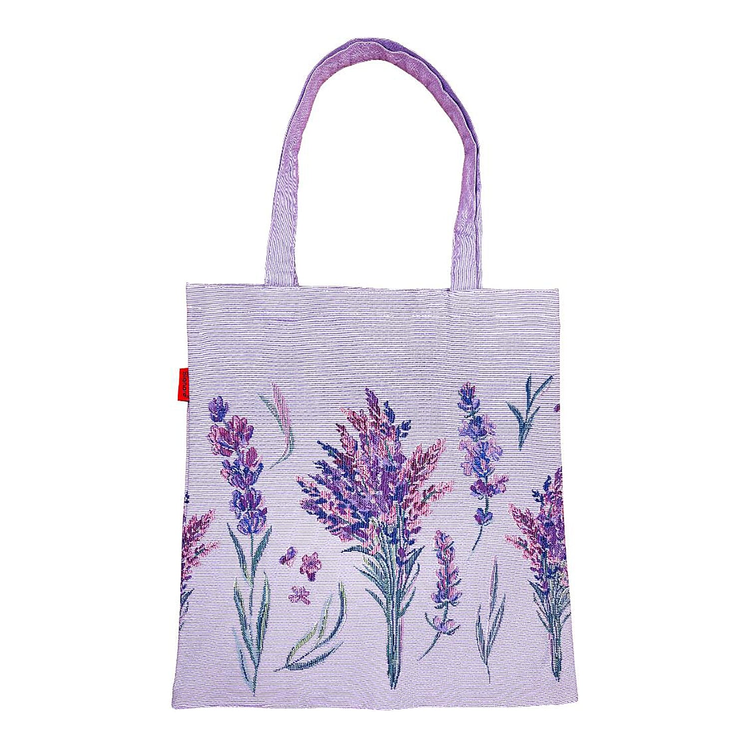 Signare Tapestry Collection - Designer Inspired Lavender Bloom Flat Tote Bag V32358175 0