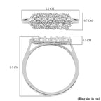 900 Platinum IGI Certified (SI-G-H) Diamond Cluster Ring 1.05 Ct.