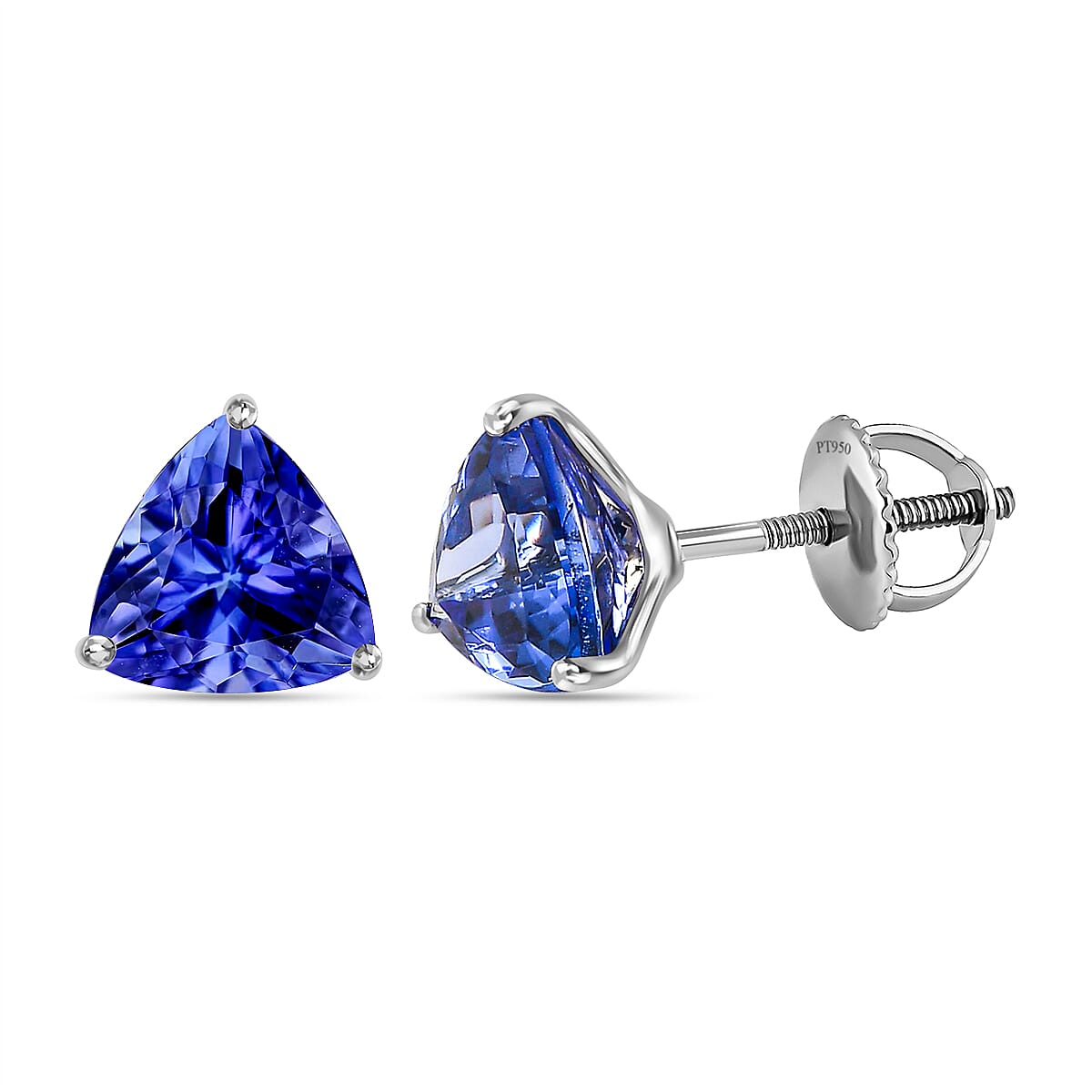 Signature Collection 950 Platinum AAA Tanzanite Stud Earrings 2.50 Ct. 7546057 0