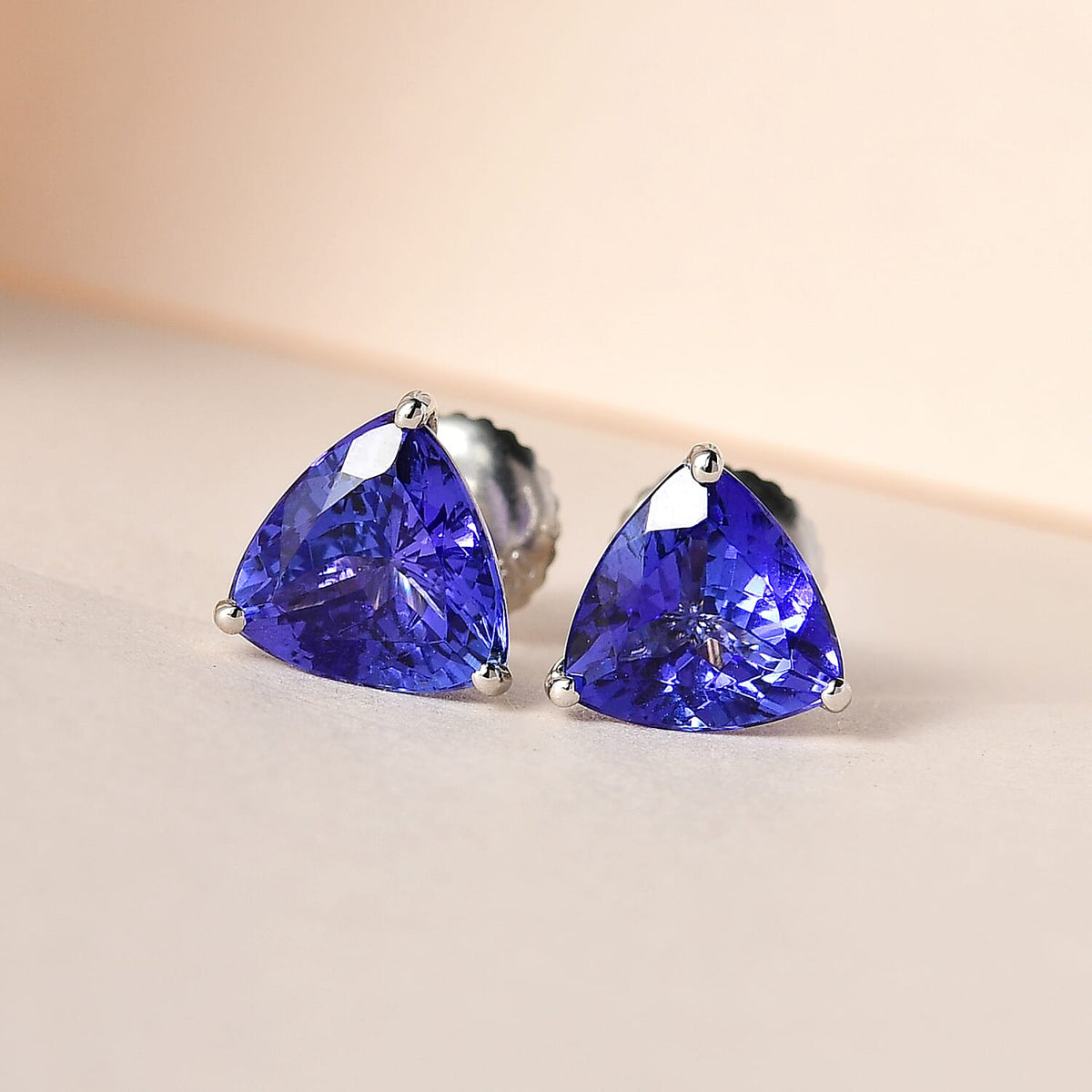 Signature Collection 950 Platinum AAA Tanzanite Stud Earrings 2.50 Ct. 7546057 1