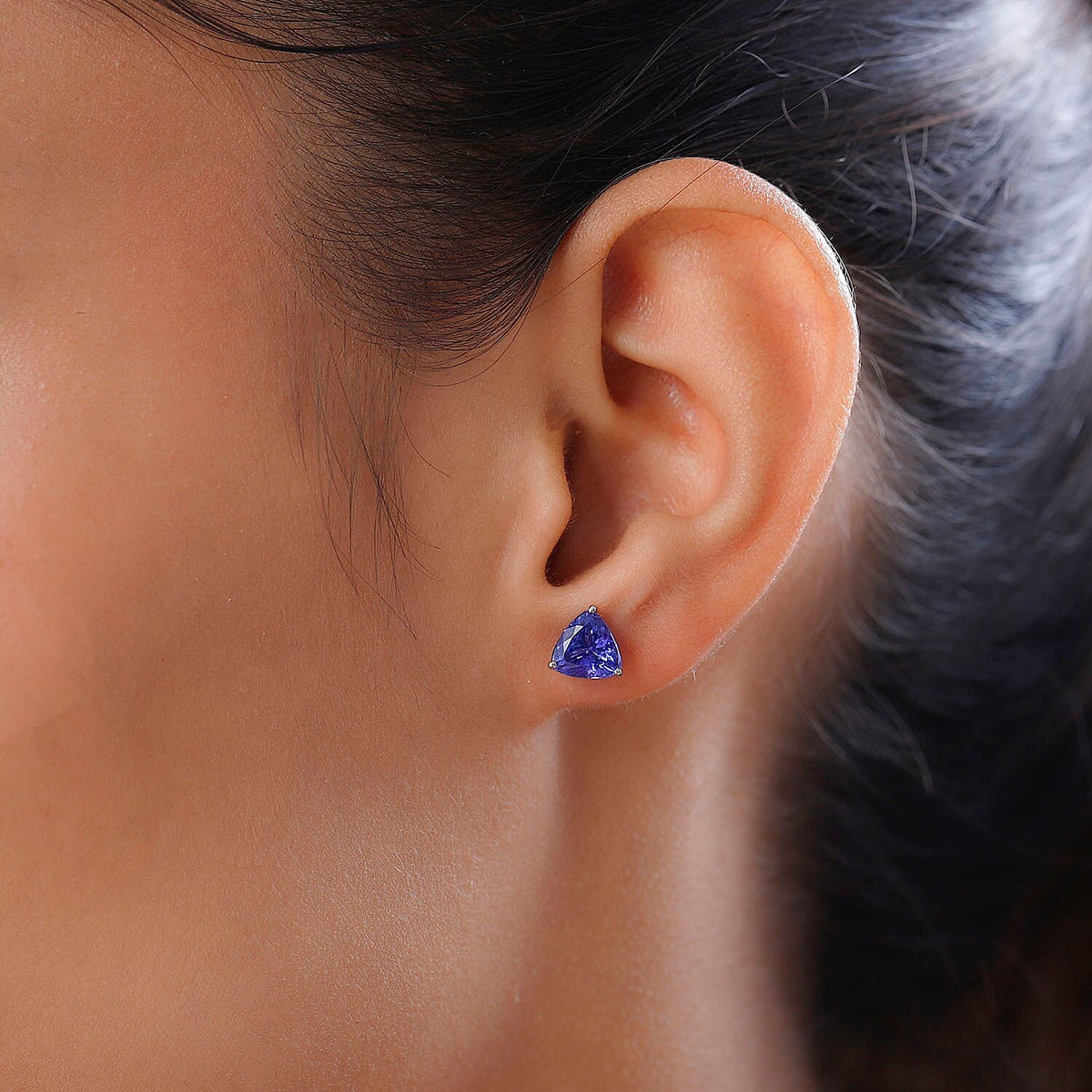 Signature Collection 950 Platinum AAA Tanzanite Stud Earrings 2.50 Ct. 7546057 2