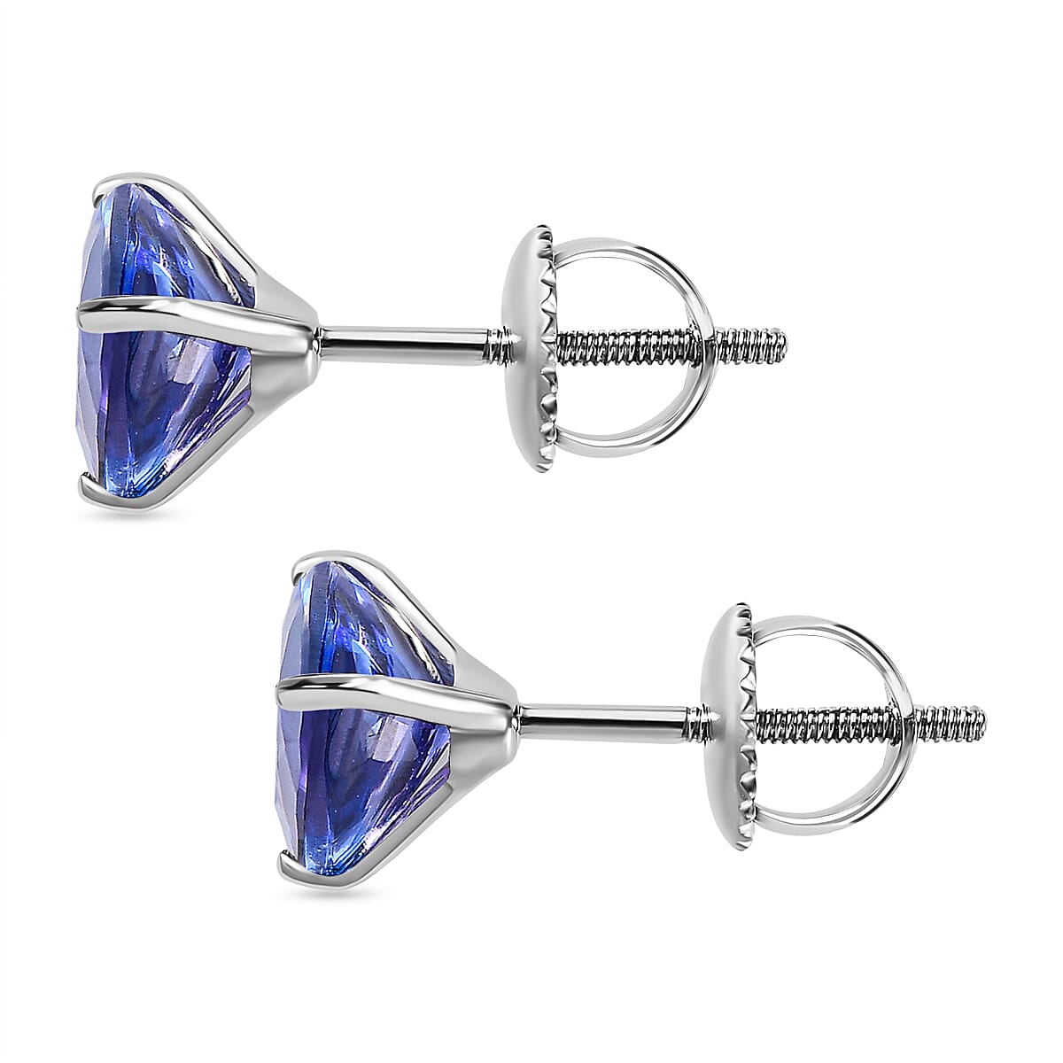 Signature Collection 950 Platinum AAA Tanzanite Stud Earrings 2.50 Ct. 7546057 3