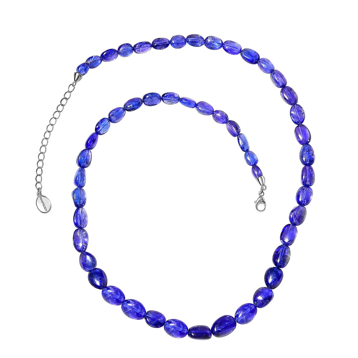 Appraised and Certified 950 Platinum AAAA Tanzanite Necklace (Size - 18) 141.36 Ct. 7669097 0