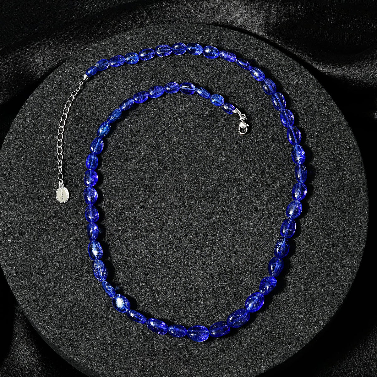 Appraised and Certified 950 Platinum AAAA Tanzanite Necklace (Size - 18) 141.36 Ct. 7669097 3