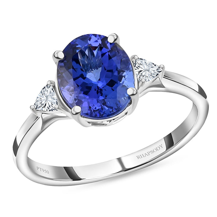 Signature Collection RHAPSODY 950 Platinum AAAA Tanzanite and Diamond (SI/G-H) Ring 3.30 Ct. 7230808 1