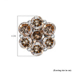 950 Platinum SGL Certified Champagne Diamond Floral Stud Earrings 2.00 Ct, Platinum Wt. 3.20 Gms