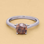 Signature Collection - 950 Platinum Champagne Diamond SGL Certified (I1-I2) Ring 1.50 Ct