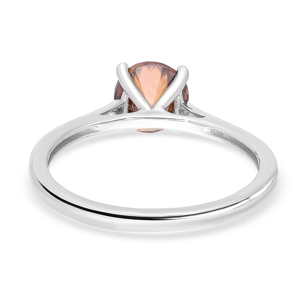 Signature Collection - 950 Platinum Champagne Diamond SGL Certified (I1-I2) Ring 1.50 Ct