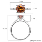 Signature Collection - 950 Platinum Champagne Diamond SGL Certified (I1-I2) Ring 1.50 Ct