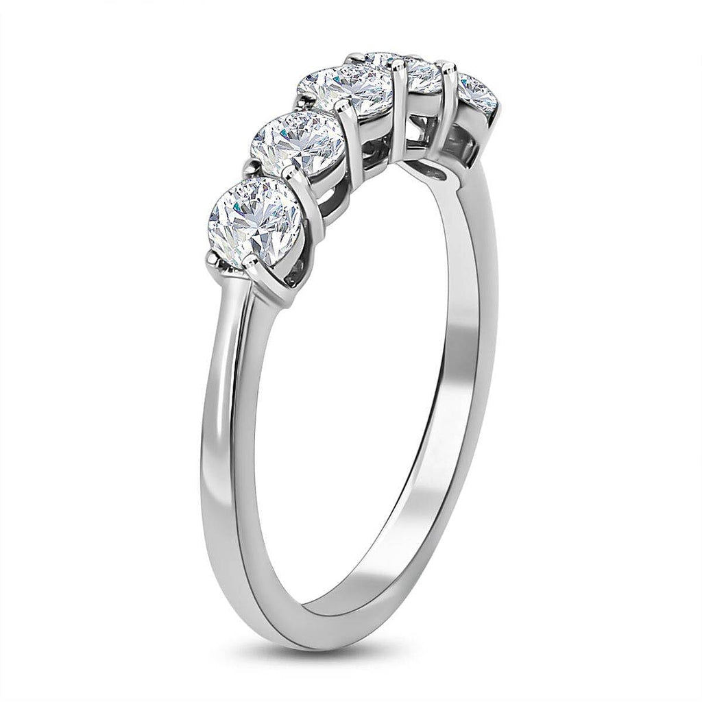 One Time Deal Only - SGL Certified & Appraised 950 Platinum Diamond 5 Stone Ring 1.00 Ct.