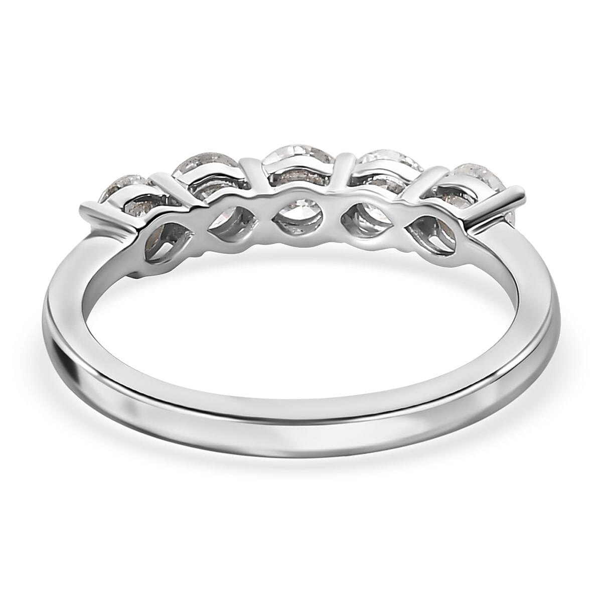 Biggest Close Out- 950 Platinum Certified Diamond (I1-I2-G-H) 5 Stone Wedding Engagement Ring 1.00 Ct. V32631280 5