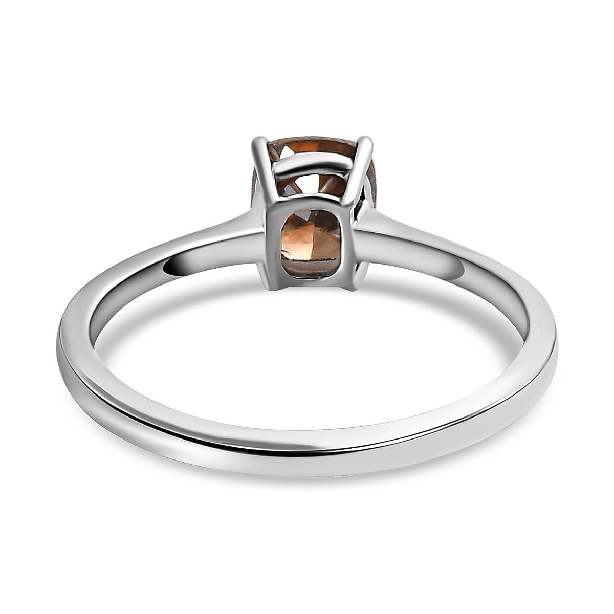 950 Platinum SGL Certified Natural Champagne Diamond (I1) Solitaire Wedding Band Ring 1.00 Ct. 7258562 9