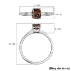 SIGNATURE COLLECTION 950 Platinum SGL Certified Natural Champagne Diamond (I1) Solitaire Ring 1.00 Ct.